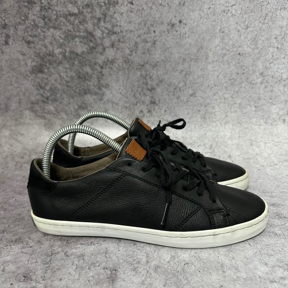 Cole Haan Mindi Sneakers Womens 8B Black Pebbled Leather Lace Up Casual